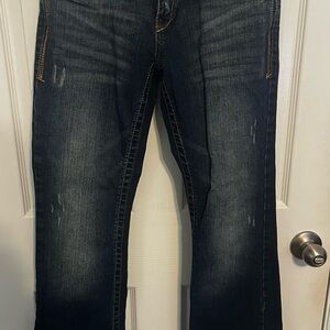 Vintage Y2K Aeropostale Hailey Low Waist Skinny Flare Jeans Dark Wash